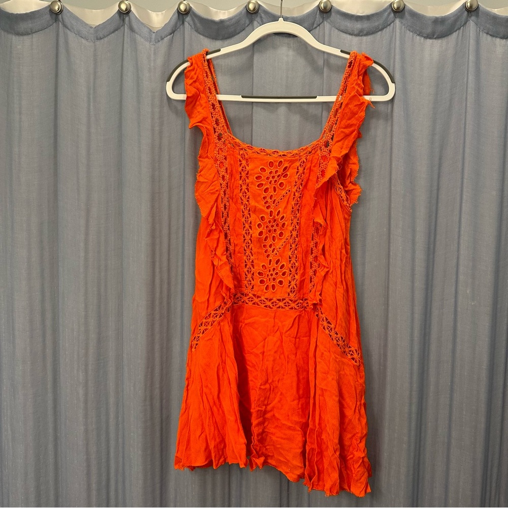Orange flowy dress